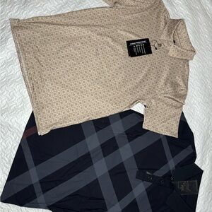 Classic Beige and Black Polo Shirts for Men